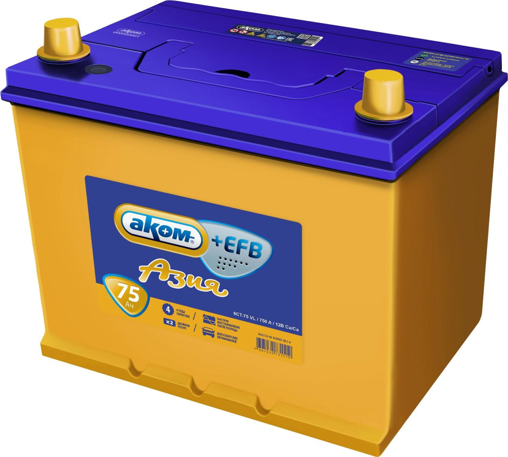 ���� Asia EFB 75Ah 750A L+