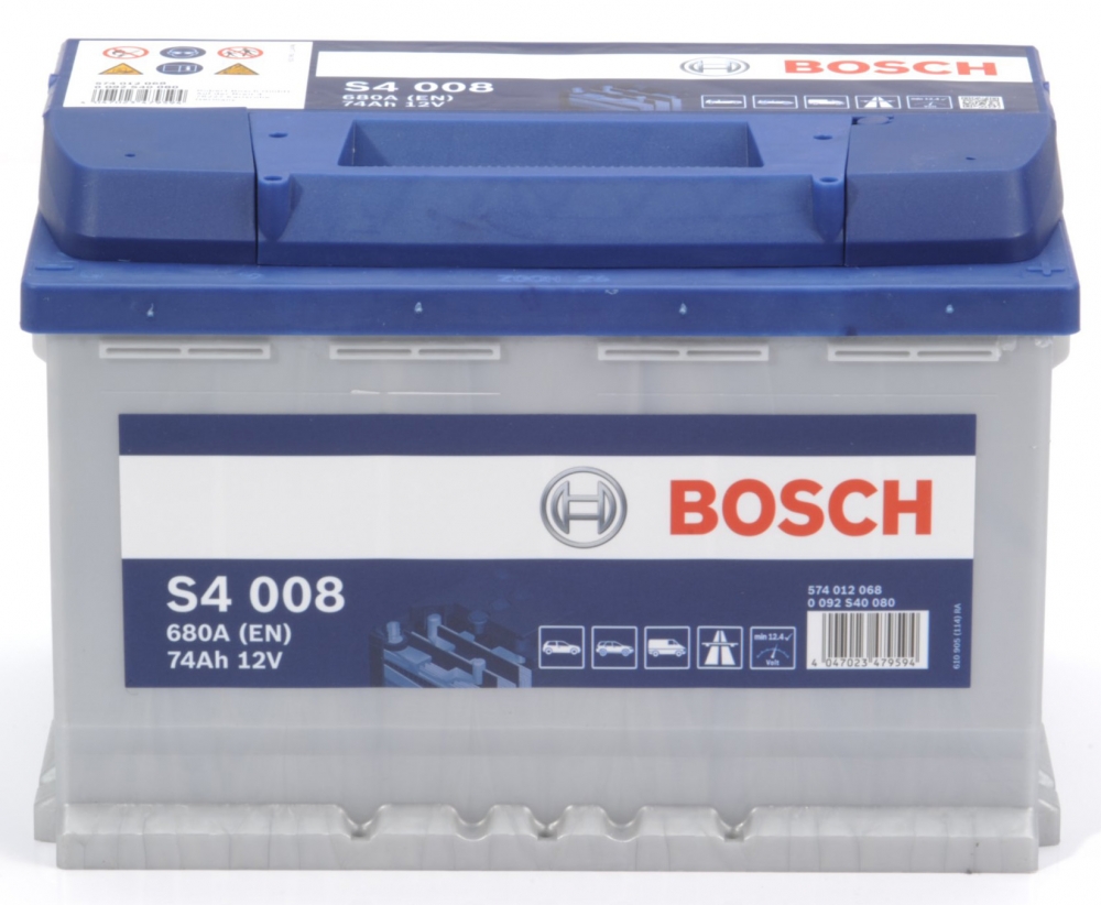 BOSCH S4 Silver 74Ah 680A R+ (0092S40080)