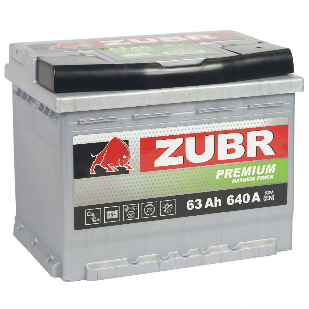 ZUBR Premium 63Ah 640A R+