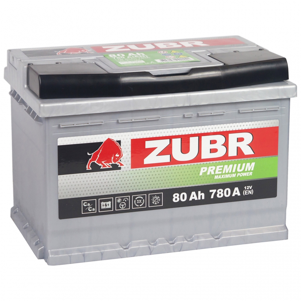 ZUBR Premium 80Ah 820A R+