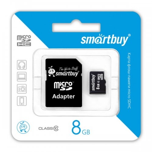Smartbuy micro SDHC 8Gb Class10 +SDadapter
